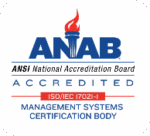 ANAB ISO management systems accreditation logo.