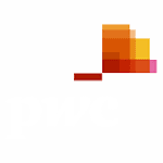 PwC logo with colored geometric design.