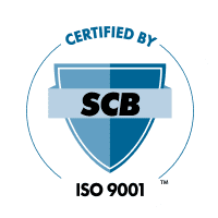 SCB ISO 9001 certified badge