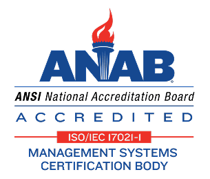 ANAB accredited management systems certification logo