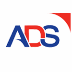 ADS logo with blue and red accents